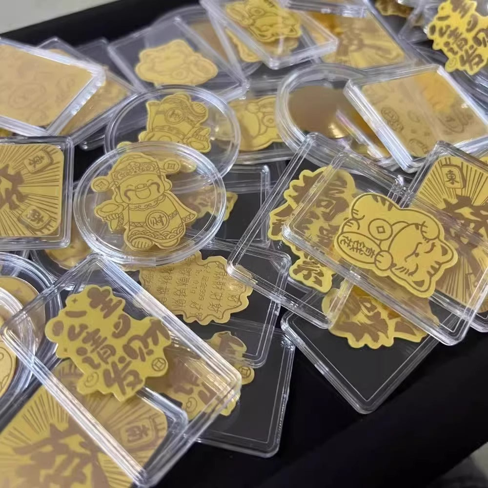 Gold 999 pure gold 2mg mobile phone sticker, a gift of the God of Wealth for getting rich