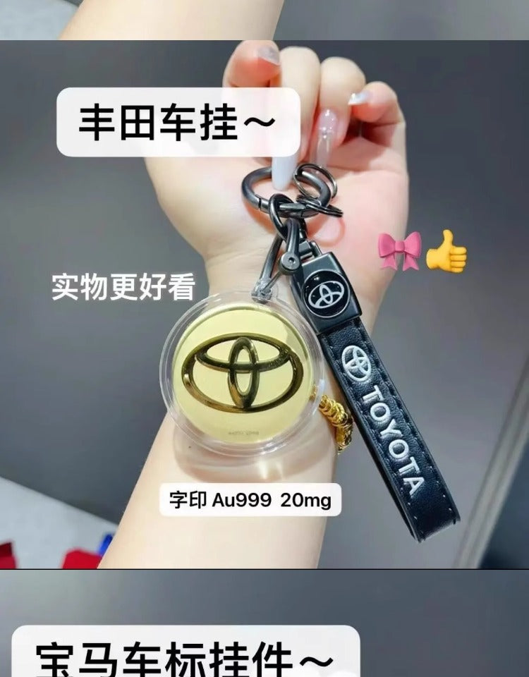 24K 999 gold car pendant, a birthday gift for girlfriend, wife, boyfriend