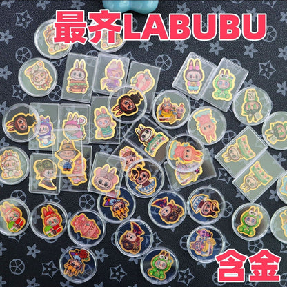 Gold zodiac monkey mobile phone sticker Labubu