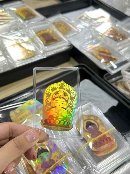 Gold phone sticker with Mahasthamaprapta Bodhisattva [Guardian of the Horse]