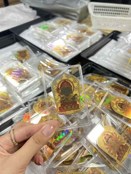 Gold phone sticker with Mahasthamaprapta Bodhisattva [Guardian of the Horse]