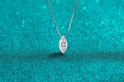 S925 Silver Women's Water Drop Simple Elegant Collarbone Chain Daily Commute Versatile Style Horse Eye Moissanite Necklace