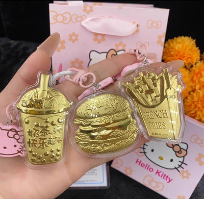 Car, house, money, gold mobile phone stickers, bag keychains, pure gold pendants, birthday gifts, gifts for girls, souvenirs