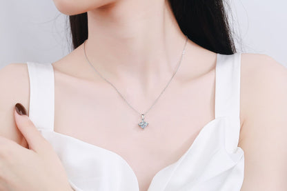 XDY925 Sterling Silver Simple Four-Prong Pendant 1 Carat 2 Carat Princess Cut Irregular Moissanite Necklace