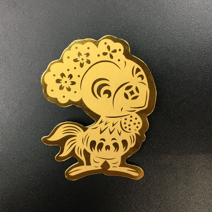 Gold phone sticker with the Chinese Zodiac Tige