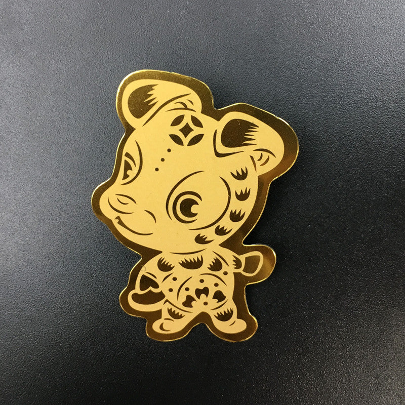 Gold phone sticker with the Chinese Zodiac Tige