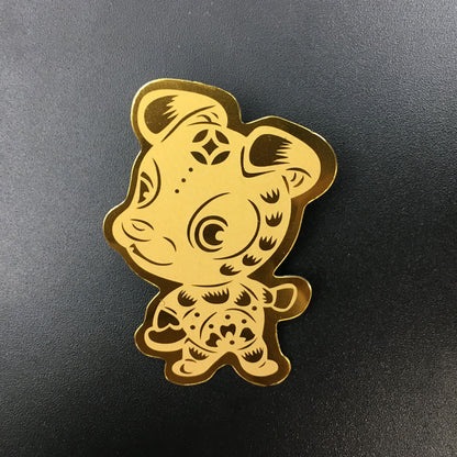 Gold phone sticker with the Chinese Zodiac Tige