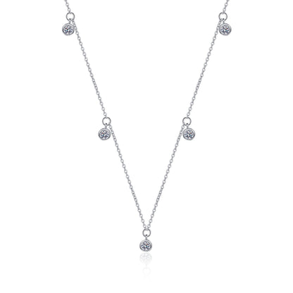 925 Sterling Silver Necklace Moissanite Starry Sky Collarbone Chain PT950 Gold Plated Neck Chain Manufacturer In Stock Wholesale