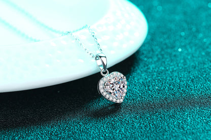 S925 Sterling Silver Heart Necklace for Women with Moissanite Cluster Clavicle Chain, PT950 Gold Plated Jewelry, Direct Supply from Manufacturer Wholesale