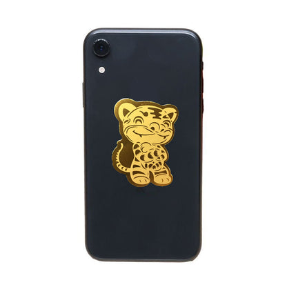 Gold phone sticker with the Chinese Zodiac Tige