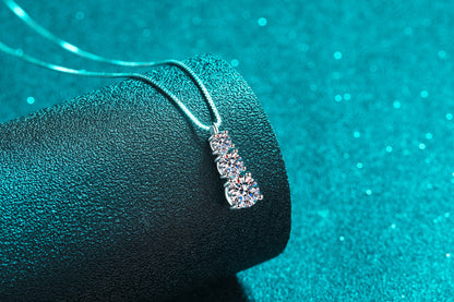 925 Sterling Silver Plated PT950 Gold Pendant Manufacturer In Stock Wholesale Moissanite Necklace Collarbone Chain