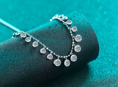 Xindeyi S925 Sterling Silver Full Moissanite Necklace for Women High-end Accessories Light Luxury Gorgeous Fashion European and American Style