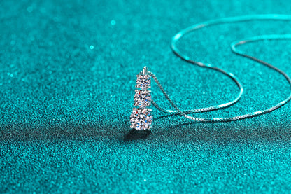 925 Sterling Silver Plated PT950 Gold Pendant Manufacturer In Stock Wholesale Moissanite Necklace Collarbone Chain