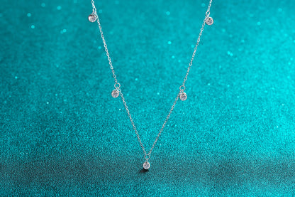 925 Sterling Silver Necklace Moissanite Starry Sky Collarbone Chain PT950 Gold Plated Neck Chain Manufacturer In Stock Wholesale