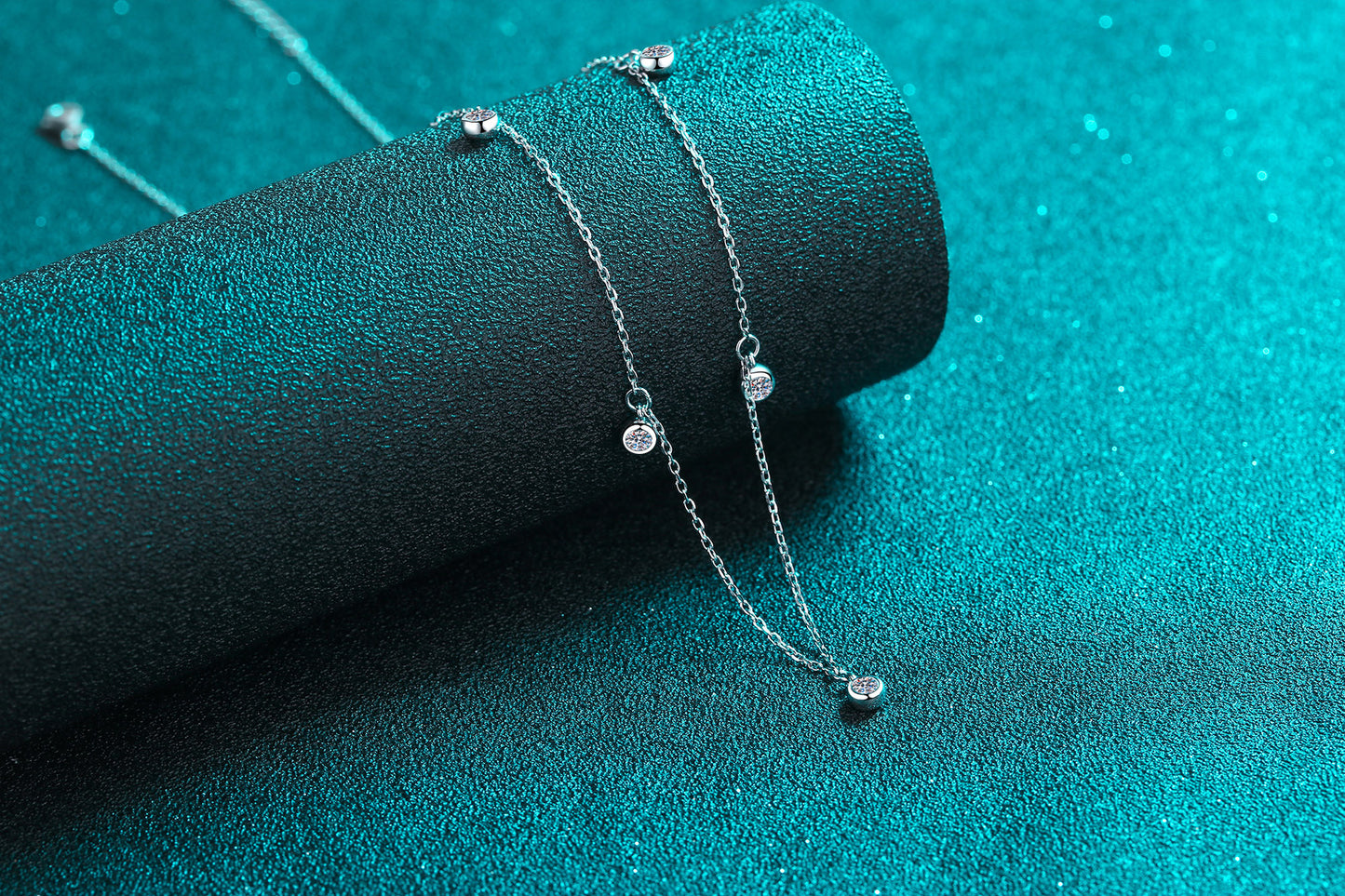 925 Sterling Silver Necklace Moissanite Starry Sky Collarbone Chain PT950 Gold Plated Neck Chain Manufacturer In Stock Wholesale