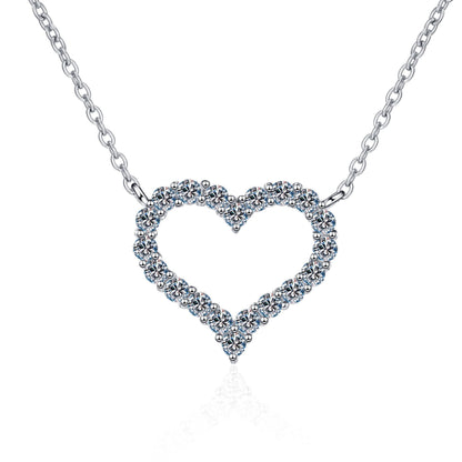 S925 Sterling Silver Plated PT950 Gold Heart Pendant Trendy Necklace Women's Pendant Accessories Wholesale Direct Supply from Manufacturer