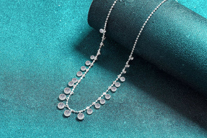 Xindeyi S925 Sterling Silver Full Moissanite Necklace for Women High-end Accessories Light Luxury Gorgeous Fashion European and American Style