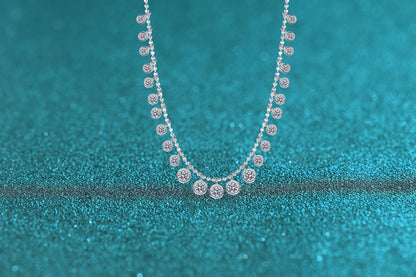 Xindeyi S925 Sterling Silver Full Moissanite Necklace for Women High-end Accessories Light Luxury Gorgeous Fashion European and American Style