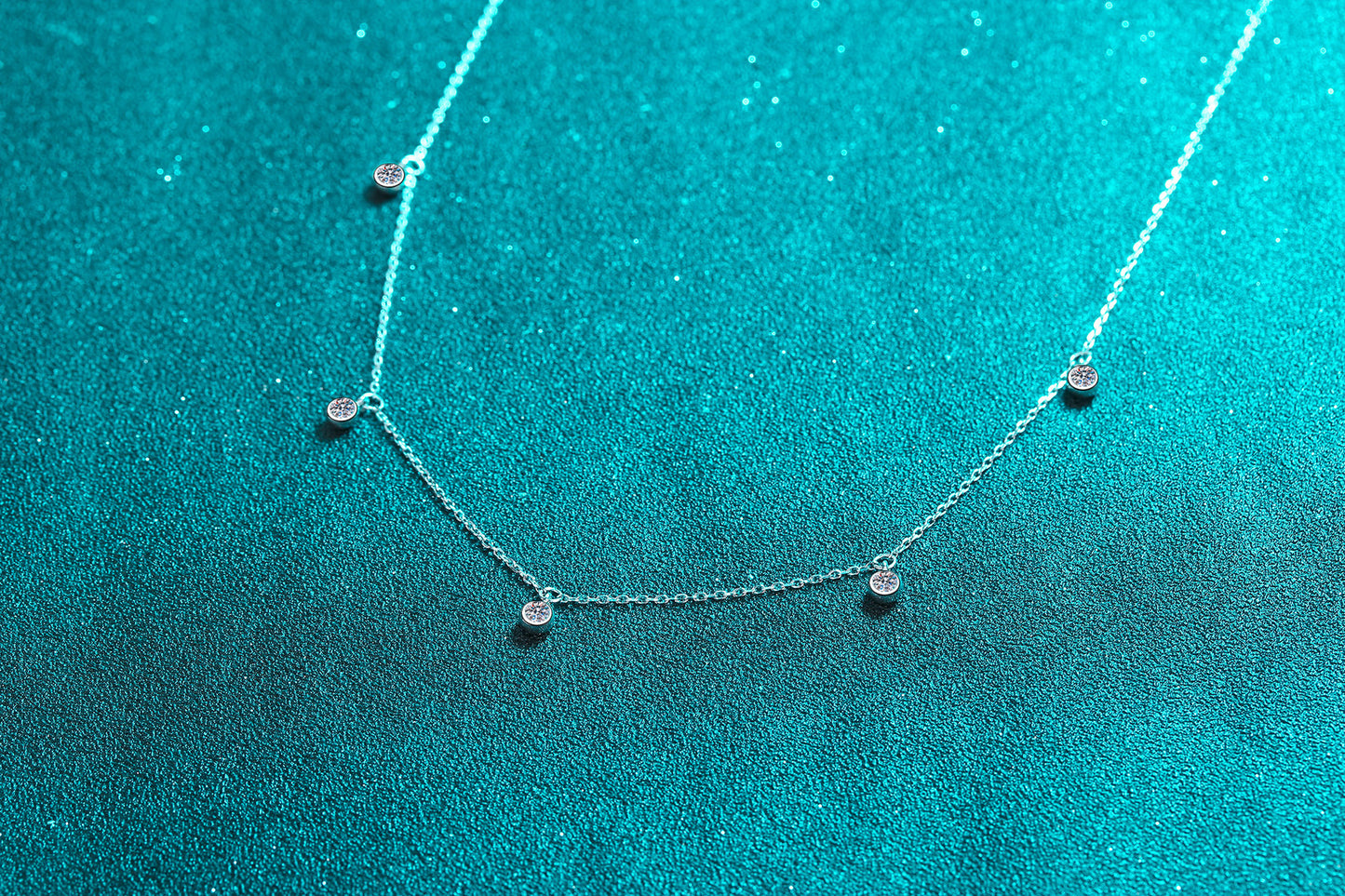 925 Sterling Silver Necklace Moissanite Starry Sky Collarbone Chain PT950 Gold Plated Neck Chain Manufacturer In Stock Wholesale