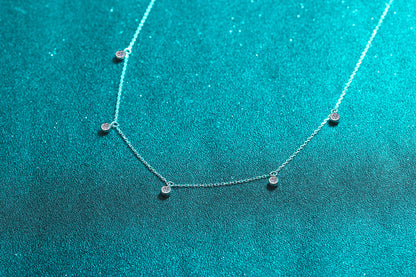 925 Sterling Silver Necklace Moissanite Starry Sky Collarbone Chain PT950 Gold Plated Neck Chain Manufacturer In Stock Wholesale