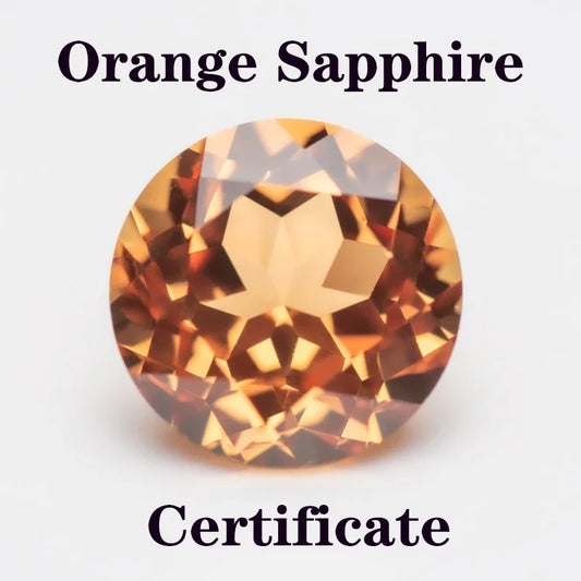 Lab Grown Sapphire Orange Color Round Shape Extremely Shiny Quality DIY Ring Necklace Earrings Main Materials AGL Certificate 