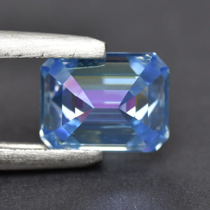 Moissanite Emerald Cut Ice Blue Color Gemstone Lab Grown Diamond Diy Charms Jewelry Making Materials with GRA Certificate 