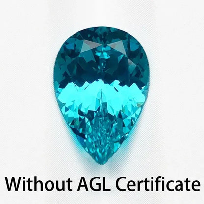 Lab Grown Paraiba Gemstones Pear Shape Top Quality Charm Beads for Diy Jewelry Rings Making Material Selectable AGL Certificate 