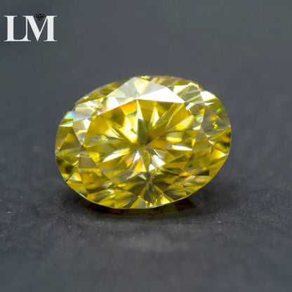 Moissanite Loose Diamond Oval Cut Lemon Yellow Color Lab Grow Gemstone Jewelry Making Materials Comes with GRA Certificate