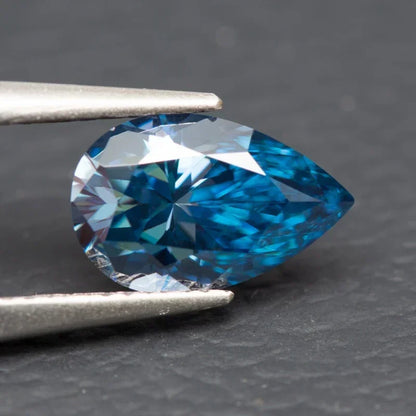 Wholesale Moissanite Stone Pear Cut Sapphire Blue  Diy Charms Jewelry Making Pass Diamond Tester with GRA Certificate Wholesale