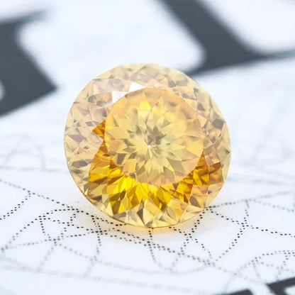 Wholesale Moissanite Stone Golden Yellow Color 100 Faceted Cut DIY Ring Necklace Earrings Main Materials Charms Gemstone Certifi