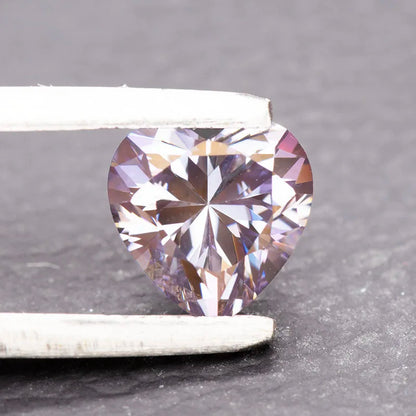 Moissanite Stone Light Purple Color Heart Shape Diy Jewelry Making Charms Advanced Jewelry Rings Earrings Making Certificate