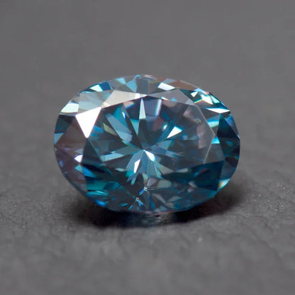 Moissanite Loose Stone Sapphire Blue Oval Cut Synthetic Lab Grown Diamond Gemstone Jewelry Making Materials with GRA Certificate
