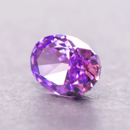 Cubic Zirconia Oval Shape Purple Color 4k Crushed Ice Cut 5A Grade Charm Beads for Jewelry Making Necklace Ring Main Materials