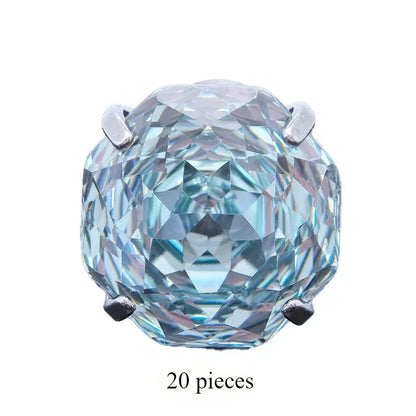 Cubic Zirconia Stainless Steel Earring Rose Cut Grey Blue Color 8.0mm Jewelry for Women Wholesale 4 Prong Tragus Earrings