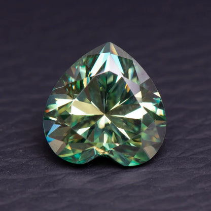 Moissanite Stone Heart Shape Natural Yellow Green Color Diamond for DIY Jewelry Making Materials with Report Charms Gemstone