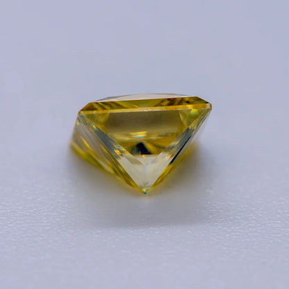 Moissanite Gemstone Princess Cut Lemon Yellow color Lab Grown Diamond Advanced Jewelry Making Materials with GRA Certificate
