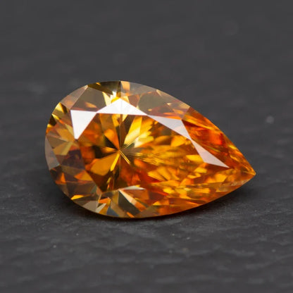 Moissanite Pear Cut Champagne Colored diy charms Jewelry Making Pass Diamond Tester with GRA Certificate Wholesale Price 