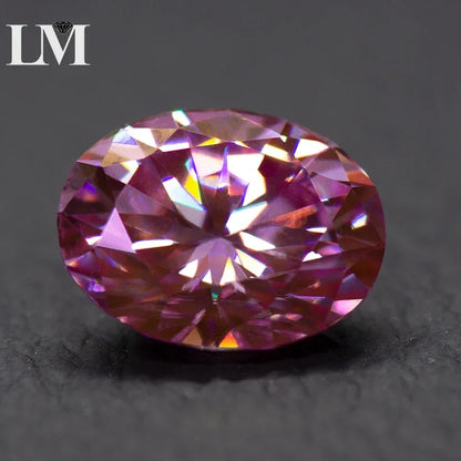Moissanite Loose Stone Oval Cut Sakura Pink Color Lab Created Gemstone Jewelry Rings Earrings Making Comes with GRA Certificate