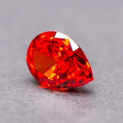 Cubic Zirconia Pear Shape Red Color 5A Grade 4k Crushed Ice Cut Charm Beads for DIY Jewelry Making Rings Necklace Main Materials