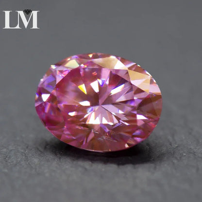 Moissanite Loose Stone Oval Cut Sakura Pink Color Lab Created Gemstone Jewelry Rings Earrings Making Comes with GRA Certificate