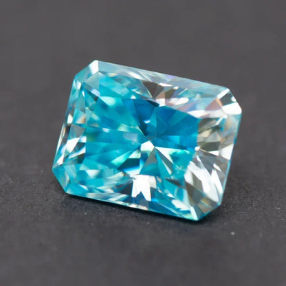 Moissanite Radiant Cut  Aquamarine Color Lab Grown Diamond for Diy Advanced Jewelry Making Materials with GRA Certificate
