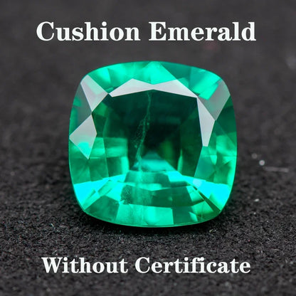 Lab Grown Colombia Emerald Cushion Charms Gemstone Extremely Shiny Quality DIY Ring Necklace Earrings Main Materials Certificate 