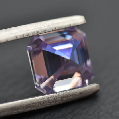 Wholesale Moissanite Stone Asscher Cut Light Purple Color Extremely Shiny Quality DIY Advanced Jewelry Rings Earrings Making Cer