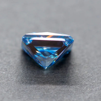 Moissanite Gemstone Princess Cut Sapphire blue color Lab Grown Diamond Advanced Jewelry Making Materials with GRA Certificate
