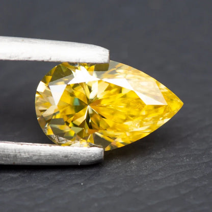 Moissanite Pear Cut Lemon Yellow Colored Pass Diamond Tester Diy Charms Advanced Jewelry Making Materials with GRA Report 