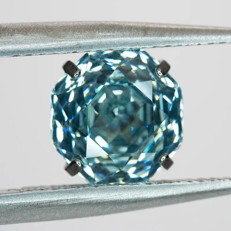 Cubic Zirconia Stainless Steel Earring Rose Cut Grey Blue Color 8.0mm Jewelry for Women Wholesale 4 Prong Tragus Earrings