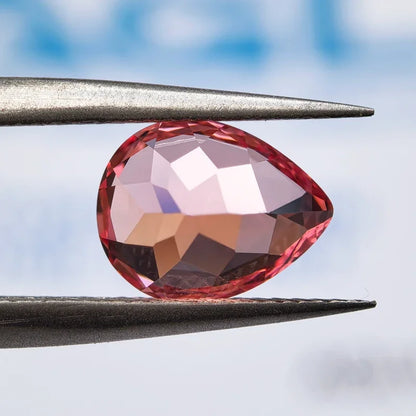 Lab Grown Sapphire Pear Shaped Red Lotus Extremely Shiny Quality DIY Ring Necklace Earrings Main Materials AGL Certificate 