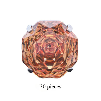 Cubic Zirconia Stainless Steel Earring Rose Cut Deep Champagne Color 8.0mm Jewelry for Women Wholesale 4 Prong Tragus Earrings