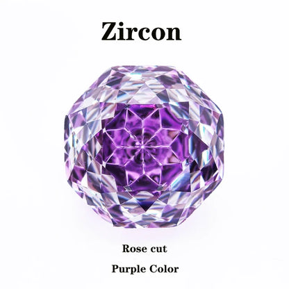 Wholesale Cubic Zirconia Rose Cut Purple Color DIY Ring Necklace Earrings Main Materials Factory Wholesale Price Charms Gemstone