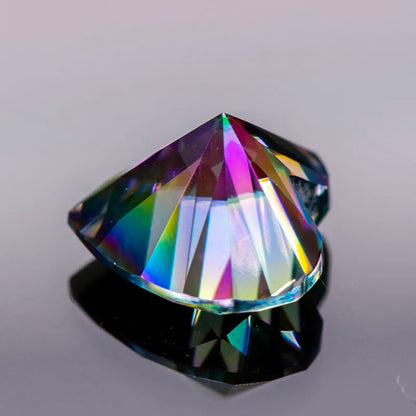 Moissanite Stone Rainbow Green Color Heart Cut Extremely Shiny Quality Advanced Charms Jewelry Rings Earrings Making Certificate